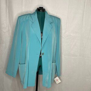 Vintage NWT Lori By AM Casuals Teal Blazer